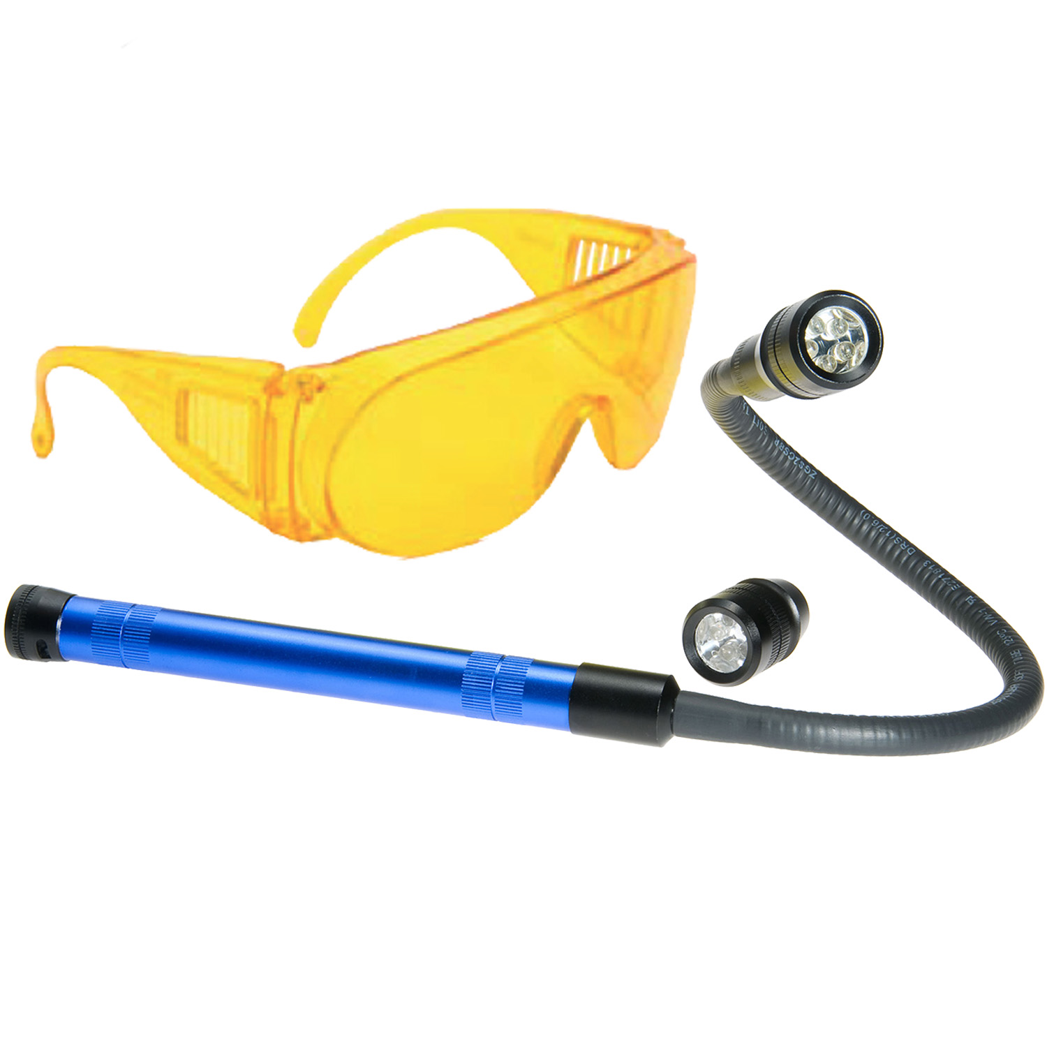 Lampada flessibile per Cercafughe UV a 5 Led + Occhiali di Protezione