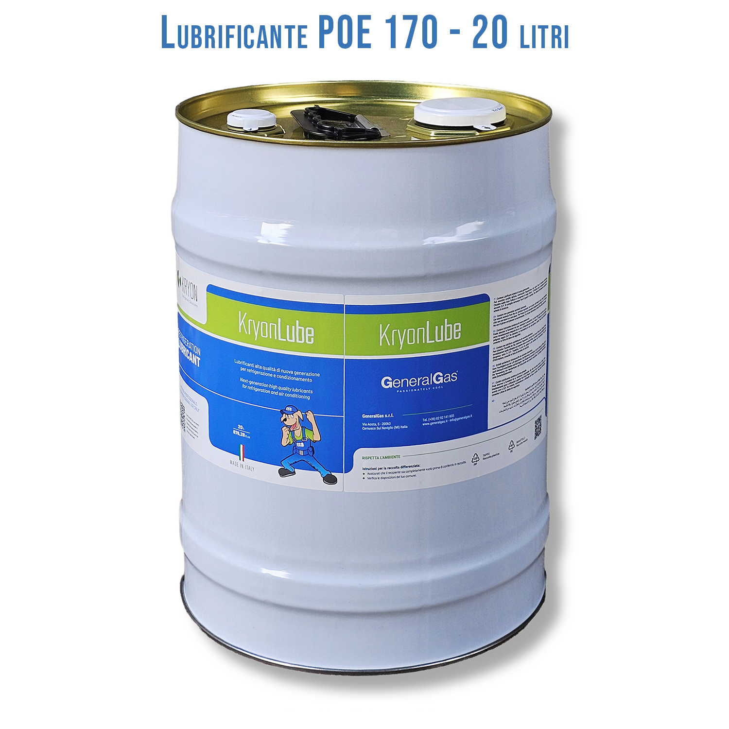 Olio Lubrificante HVACR KryonLube POE 170 - poliestere - Tanica in metallo da 20 lt.