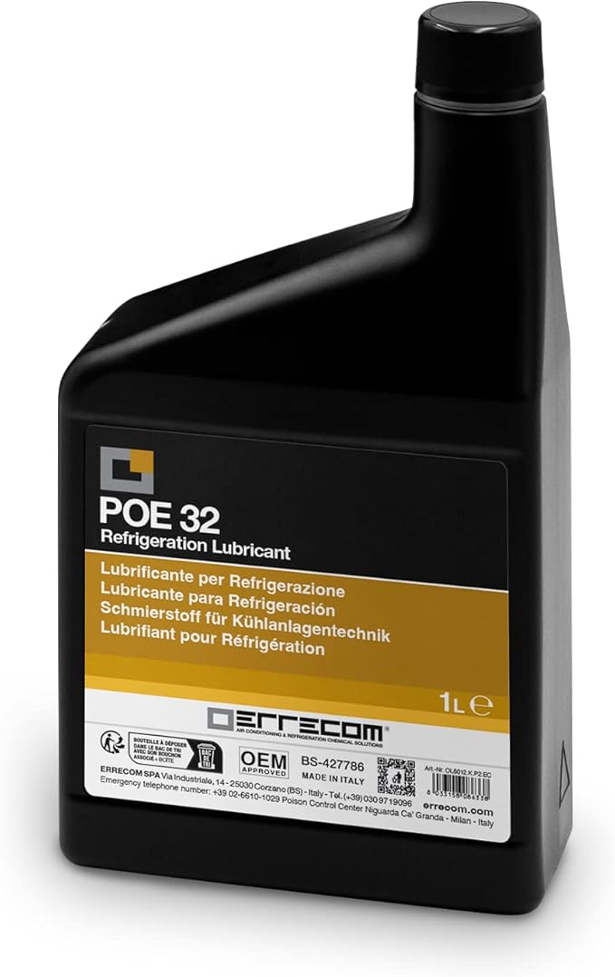 POE 32, Lubrificante per Refrigerazione, viscosità 32, flacone da 1 L
