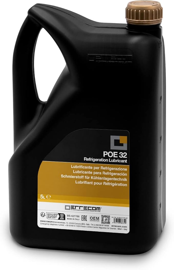 POE 32, Lubrificante per Refrigerazione, viscosità 32, tanica in plastica 5lt